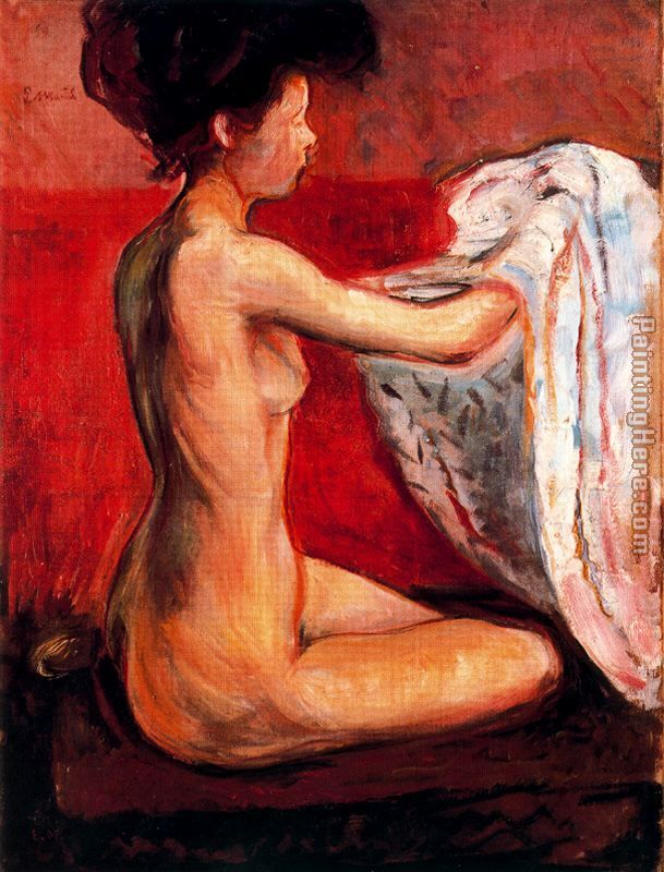 Paris Nude painting - Edvard Munch Paris Nude art painting